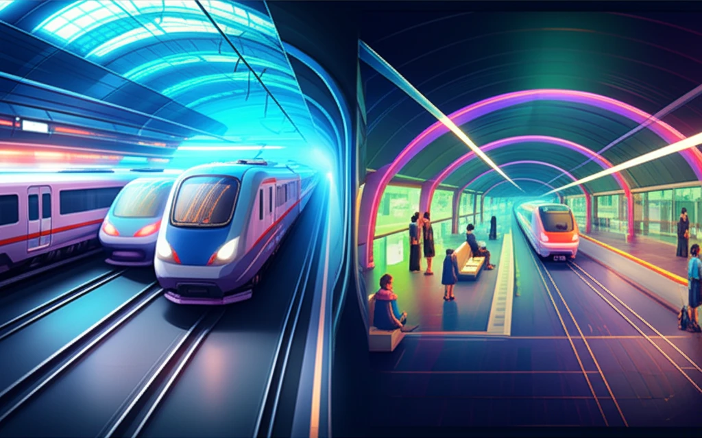 강변역 승강장과 열차 진입 모습