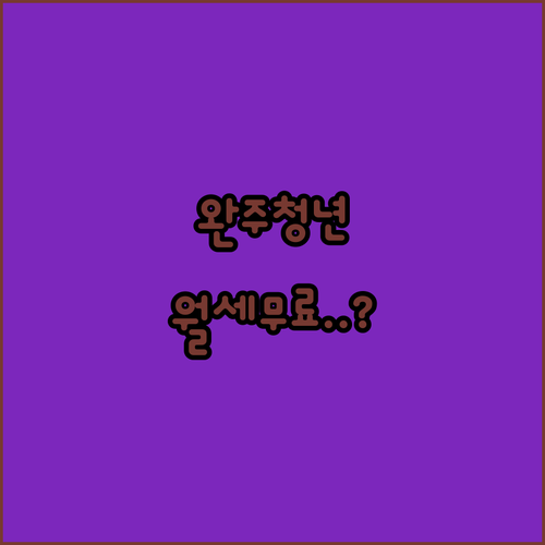 2026년 완주군 청년월세지원 복지로 신청 방법 및 준비물