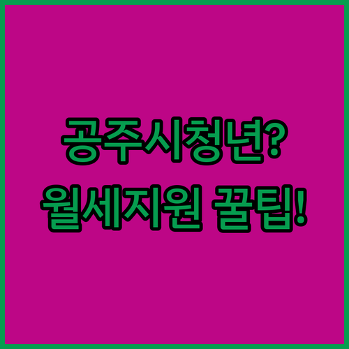 공주시 청년월세지원 신청 방법 및 필요서류