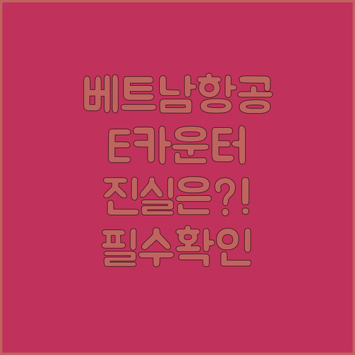 베트남항공 인천공항 제1터미널 E 카운터 정보