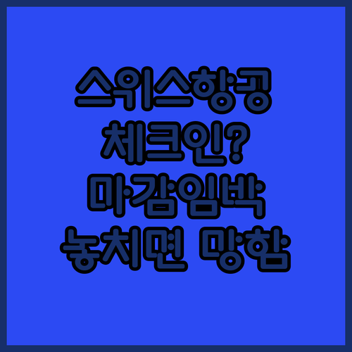 스위스 국제항공 온라인 체크인 마감 시간