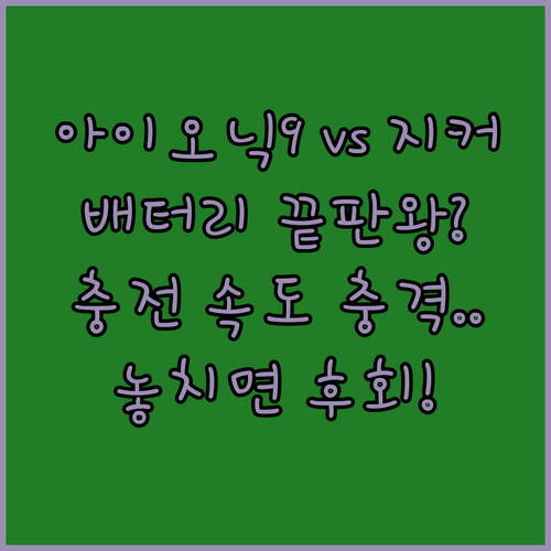 아이오닉 9 지커 9X 주요 제원 비교 | 배터리 용량 충전 속도 차이