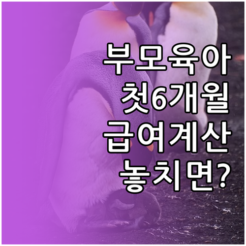 부모육아휴직제 첫 6개월 급여 계산 방법